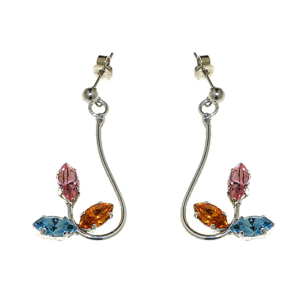 Orecchini bijoux in cristallo Collezione 2022 - Colore gradazione rosa - Rebollo srl -
