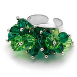 Anello Matilde con cristalli - Colore Verde - Rebollo srl