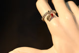 Amulette ring with crystals - Red gradation color