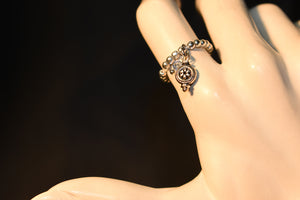 Amulette ring with crystals - Aquamarine gradation color