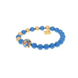 Bracciale Medea in cristalli perlati e Perla Vetro di Murano - Colore Azzurro - Rebollo srl