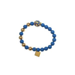 Bracciale Medea in cristalli perlati e Perla Vetro di Murano - Colore Azzurro - Rebollo srl