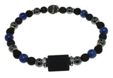 Bracciale Uomo Apollo con perle in Lava e pietre naturali - Colore Sodalite - Rebollo srl