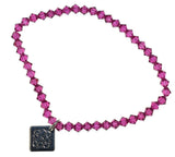 Bracciale Rombo di colore con cristalli mm 4 rombo - Colore Ametista medio - Rebollo srl