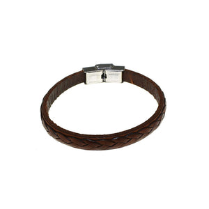 Bracciale Uomo in Cuoio Naturale - Colore Gradazione Ambra - Rebollo srl