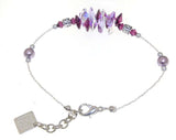 Bracciale Calliope con cristalli perlati e cristalli - Colore Ametista - Rebollo srl