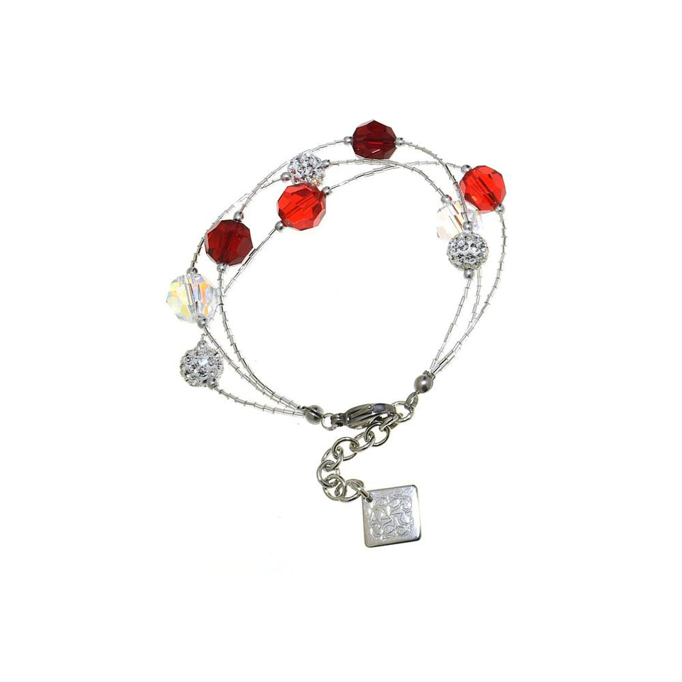 Bracciale Dafne con cristalli - Colore Rosso - Rebollo srl