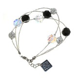 Dafne bracelet with crystals - Black color