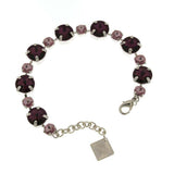 Bracciale Rounded con cristalli strass - Colore gradazione Ametista medio - Rebollo srl