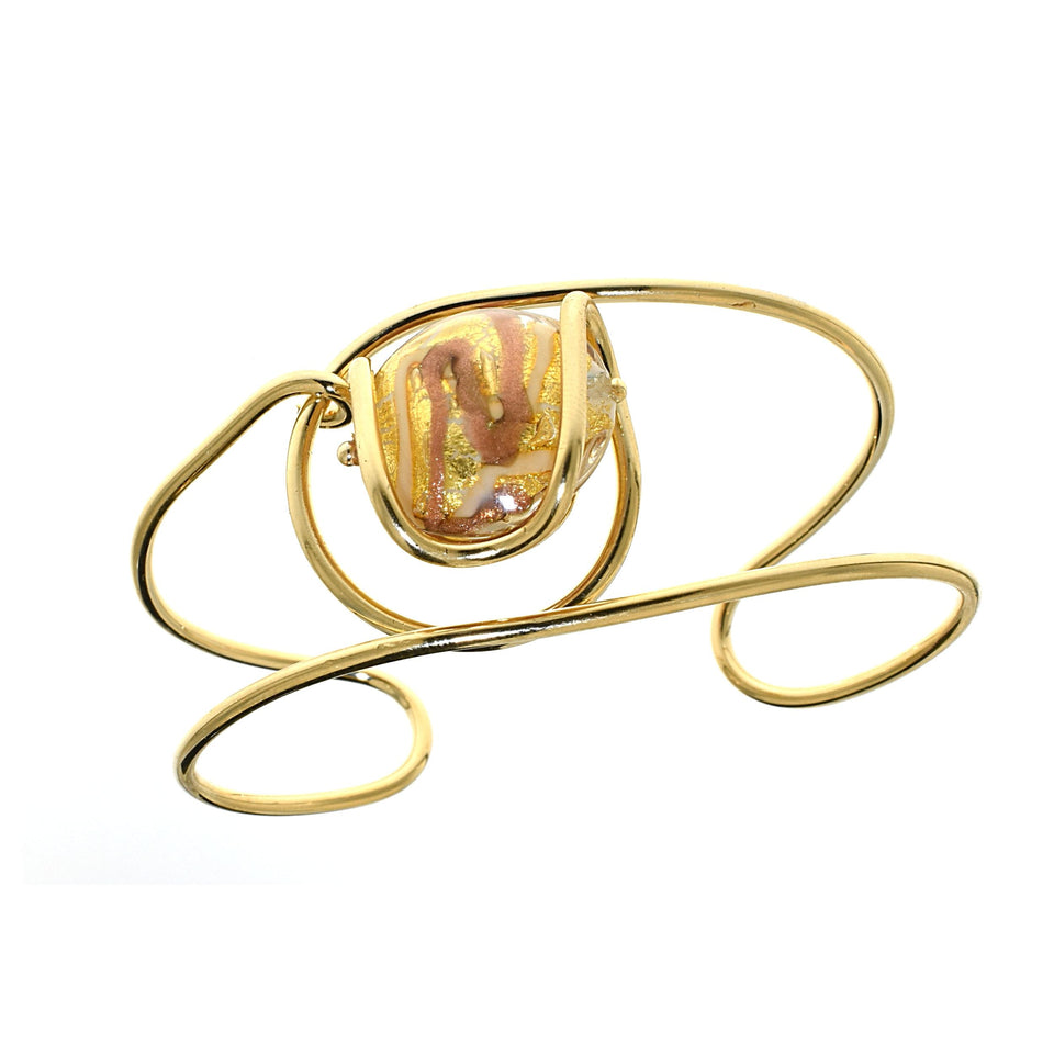 Bracciale bijoux in vetro di murano Collezione 2022 - Colore gradazione ambra chiaro - Rebollo srl -