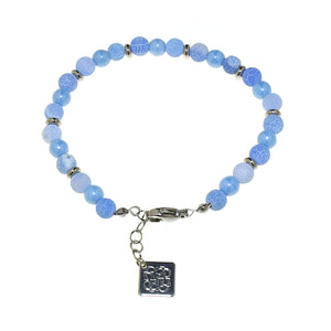 Bracciale bijoux in pietre naturali Collezione 2022 - Agata cenere blu satinata - Rebollo srl -