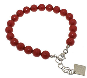 Bracciale Tersicore in cristalli perlati mm 8 - Colore Rosso - Rebollo srl