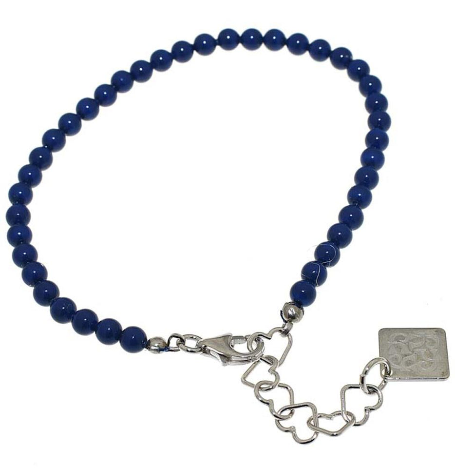 Bracciale Talassa in cristalli perlati mm 4 - Colore Blu scuro - Rebollo srl