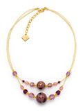 Collana Partenope con cristalli e perle In Vetro di Murano - Colore Ametista - Rebollo srl