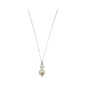 Collana Cibele con cristalli perlati e sfera con strass - Colore Perla Creamrose - Rebollo srl