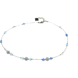 Collana Nabilia con cristalli e sfere in strass - Colore Blu - Rebollo srl