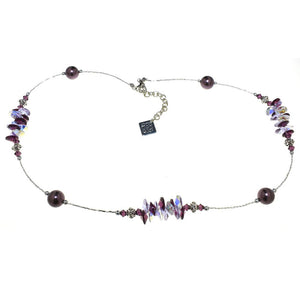 Collana Armonia con cristalli perlati e cristalli - Colore Ametista - Rebollo srl
