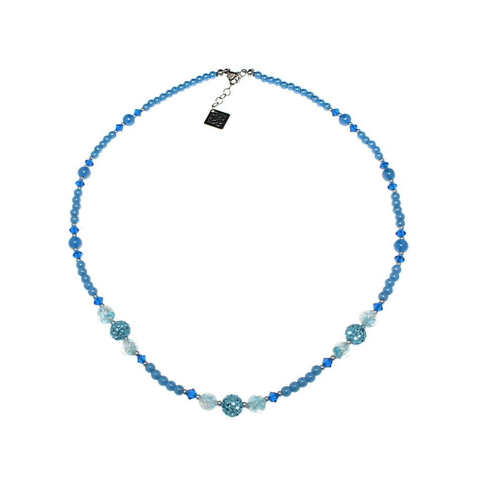 Collana bijoux in vetro  di murano Collezione 2022 - Colore gradazione blu - Rebollo srl -