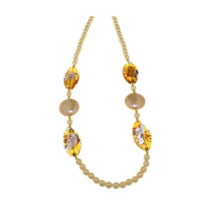 Collana bijoux in vetro  di murano Collezione 2022 - Colore gradazione ambra - Rebollo srl -