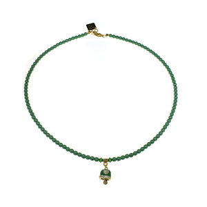 Collana bijoux in vetro Collezione 2022 - Colore gradazione verde - Rebollo srl -