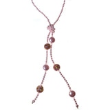 Collana Scarf con cristalli e perle di Murano - Colore gradazioneRosa - Rebollo srl