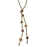 Collana Scarf con cristalli e perle di Murano - Colore gradazione Ambra - Rebollo srl