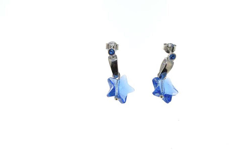 Orecchini Illizia con cristalli Stella - Colore Azzurro - Rebollo srl