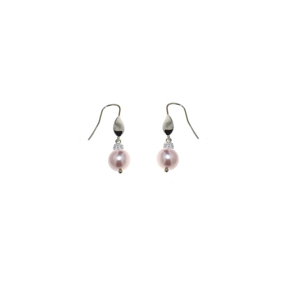 OrecchIni Bouquet con cristalli perlati e sfera con strass - Colore Rosa - Rebollo srl