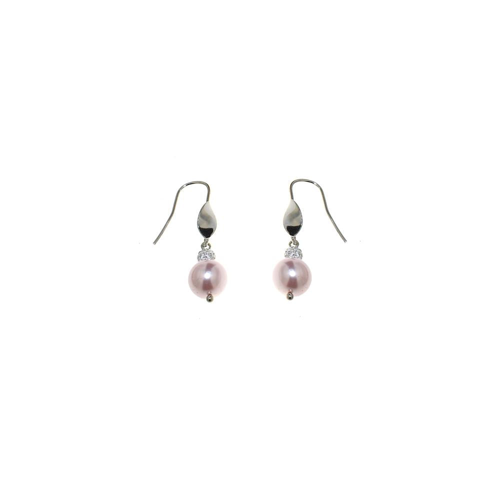 OrecchIni Bouquet con cristalli perlati e sfera con strass - Colore Rosa - Rebollo srl