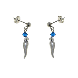 Orecchino Amulette con cristalli - Colore gradazione Blu - Rebollo srl