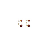 Orecchino Double Pair con cristalli Perlati - Colore gradazione Rosso - Rebollo srl