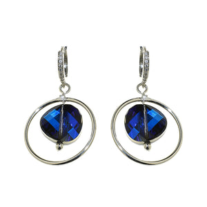 Orecchini bijoux in cristallo Collezione 2022 - Colore gradazione blu medio - Rebollo srl -