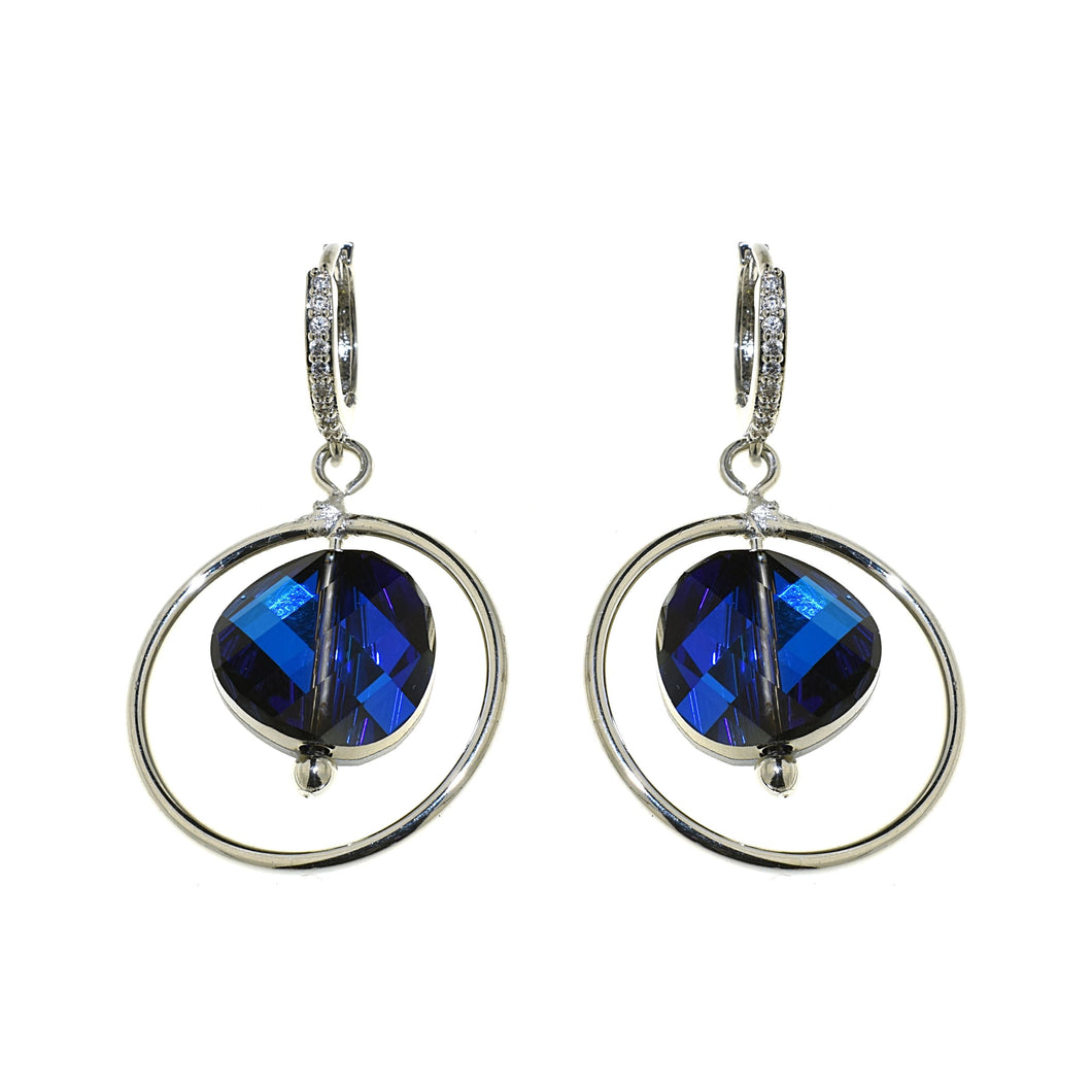 Orecchini bijoux in cristallo Collezione 2022 - Colore gradazione blu medio - Rebollo srl -