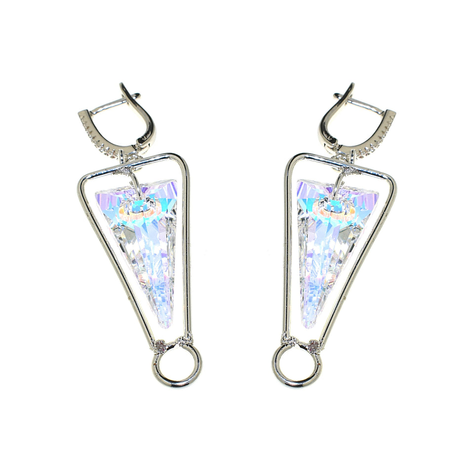 Orecchini bijoux in cristallo Collezione 2022 - Colore cristallo auora boreale - Rebollo srl -