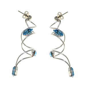 Orecchini bijoux in cristallo Collezione 2022 - Colore gradazione blu - Rebollo srl -