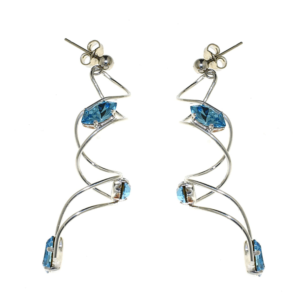Orecchini bijoux in cristallo Collezione 2022 - Colore gradazione blu - Rebollo srl -