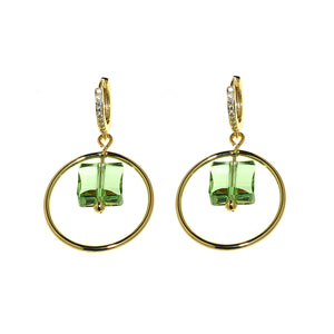 Orecchini bijoux in cristallo Collezione 2022 - Colore gradazione verde - Rebollo srl -