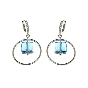Orecchini bijoux in cristallo Collezione 2022 - Colore gradazione blu chiaro - Rebollo srl -