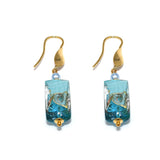 Orecchini Luce di Perle in vetro di Murano e cristallo perlato - Colore Topazio - Argento 925 placcatura oro