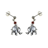 Orecchino Amulette con cristalli rombo e elefante - Colore gradazione Rosso - Rebollo srl
