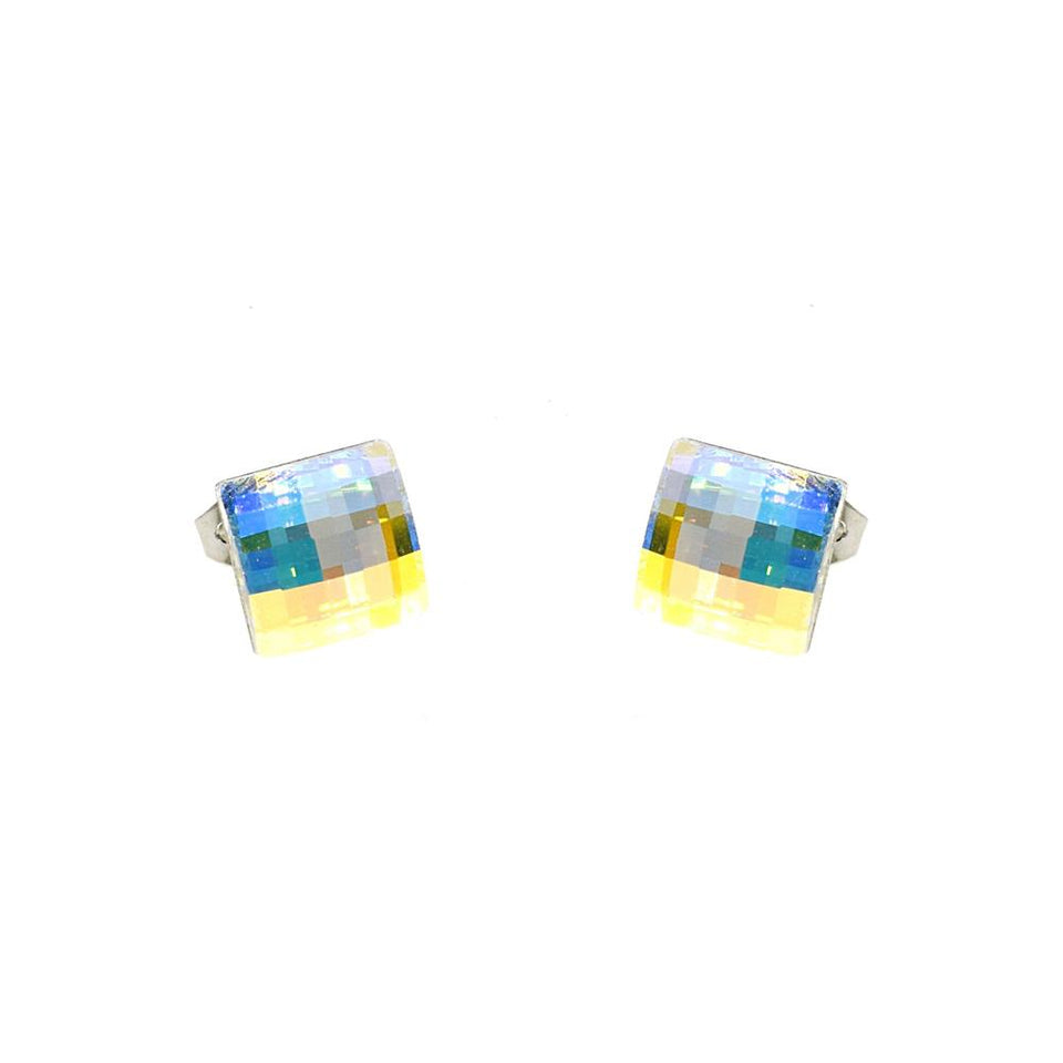Orecchino Magic Cristal con cristalli sfaccettati - Colore gradazione Aurora Boreale - Rebollo srl
