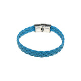 Bracciale Uomo in Cuoio Naturale - Colore Gradazione Azzurro - Rebollo srl